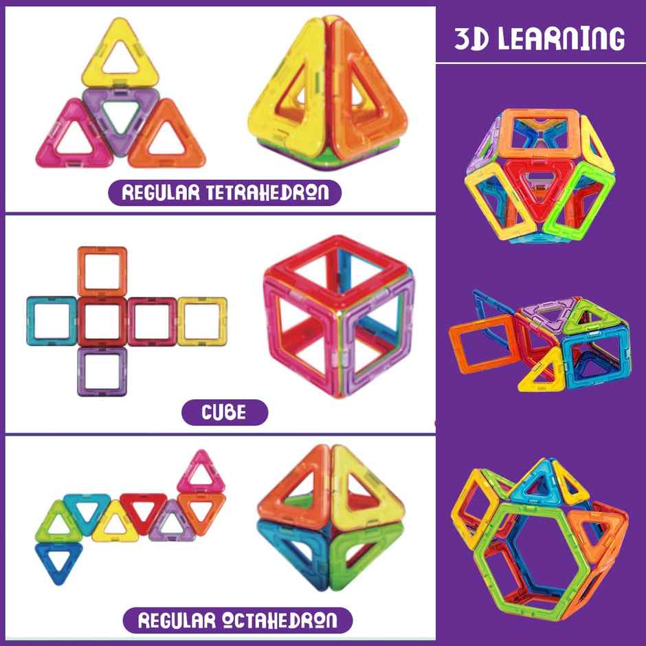 Wembley Magnetic Blocks For Boys & Girls | Magnetic Toys For Kids 4-10 Years- 20 Pcs,Multicolor