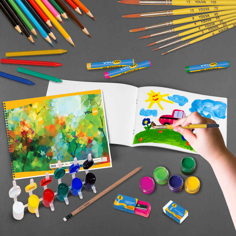 Navneet Youva Premium Plain Drawing Book 36 Pages Wiro Bound 27.5 cm x 35 cm (Colour May Vary)