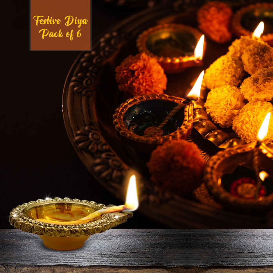 Nitya Brass Dhan Kuber Festive Diya | Gold | Kuber Diya | Shubhkart