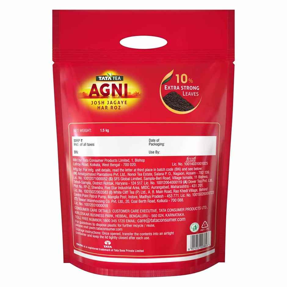 Tata Tea Agni 10% Extra Strong Leaves, Black Tea