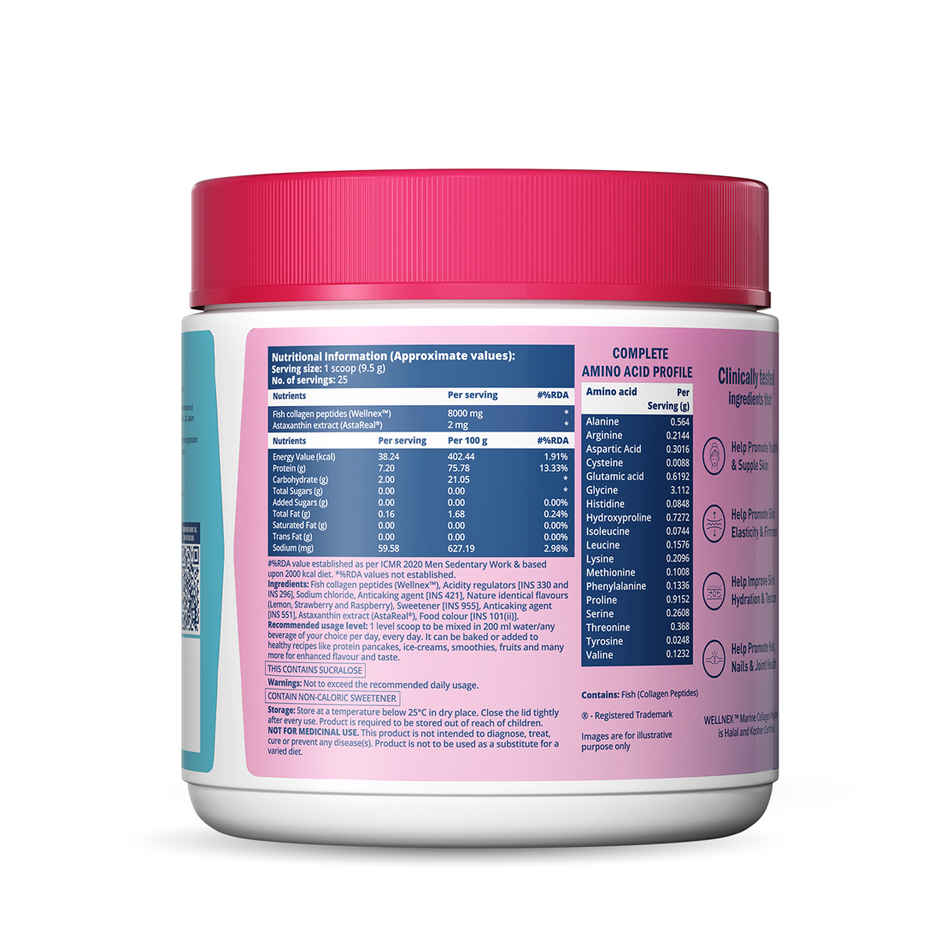 Chicnutrix Japanese Marine Collagen Peptides + 2 mg Astaxanthin, Lemonade Flavour
