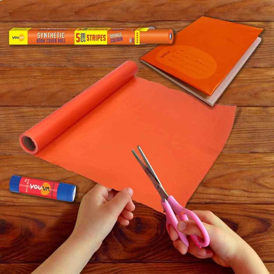 Navneet Youva Cover Paper Roll 5 Star 8 Meters Length x 35.5 Cm Height | Orange