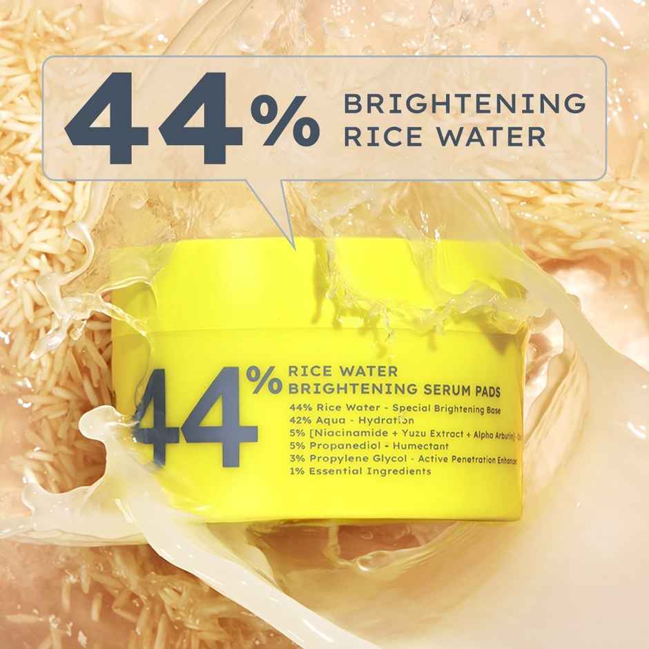 Hyphen 44% Rice Water Brightening Face Serum Pads with 5% Niacinamide Blend