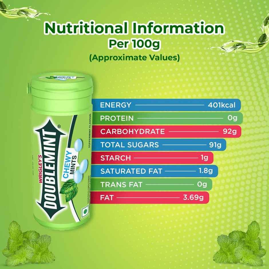 Doublemint Peppermint Flavour Chewy Mints Tube