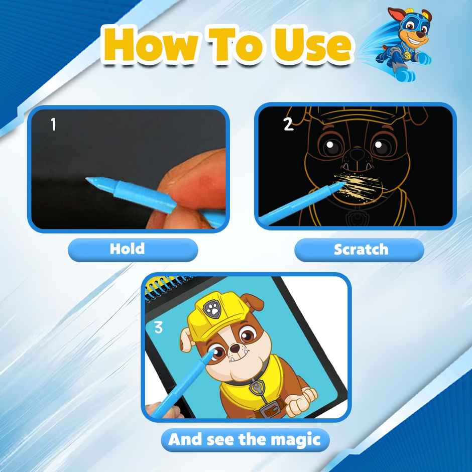 Wembley Paw Patrol Scratch Art Book � DIY Magical Scratch Pad with Quiz & Pen, Gift for Kids