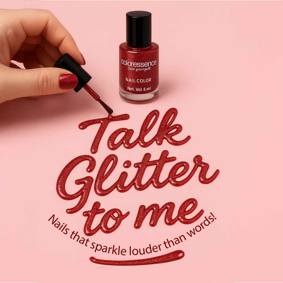 Coloressence Talk Glitter To Me | Glitter Nail Paint Kit | Quick-Dry, Long-Lasting Sparkle