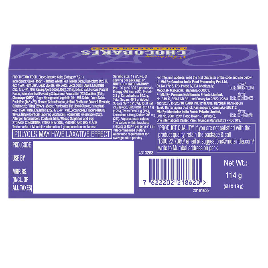 Cadbury Choco Bakes Choc Layered Cakes | Bakery Delight