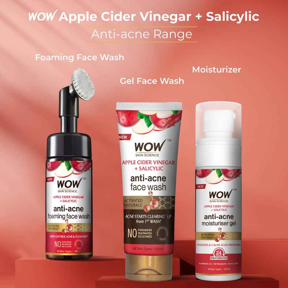WOW Skin Science Apple Cider Vinegar Foaming Face Wash - No Parabens, Sulphate & Silicones