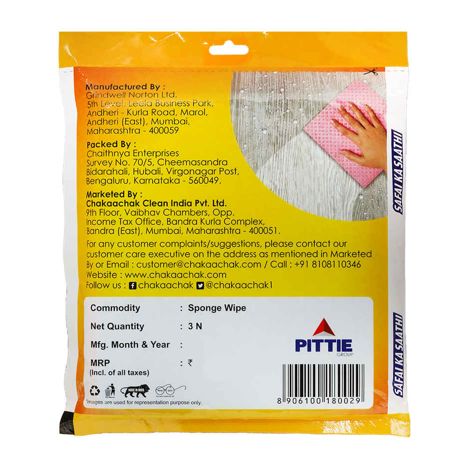 Chakaachak Super Sponge Wipes | Pack of 3