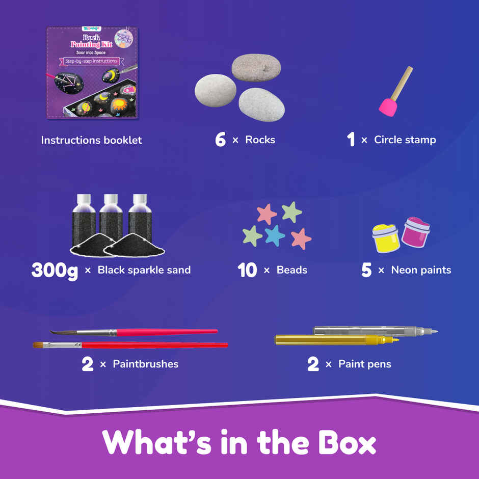 Bloomingo Rock Painting Kit - Soar Into Space | Art & Craft Kit For Ages 6+