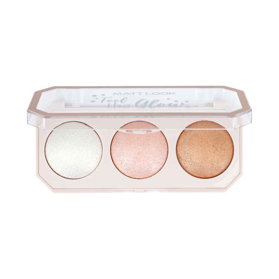 Mattlook Feel The Glow Baked Highlighter Trio | Highly Pigmented | Vitamin E | Shade 01