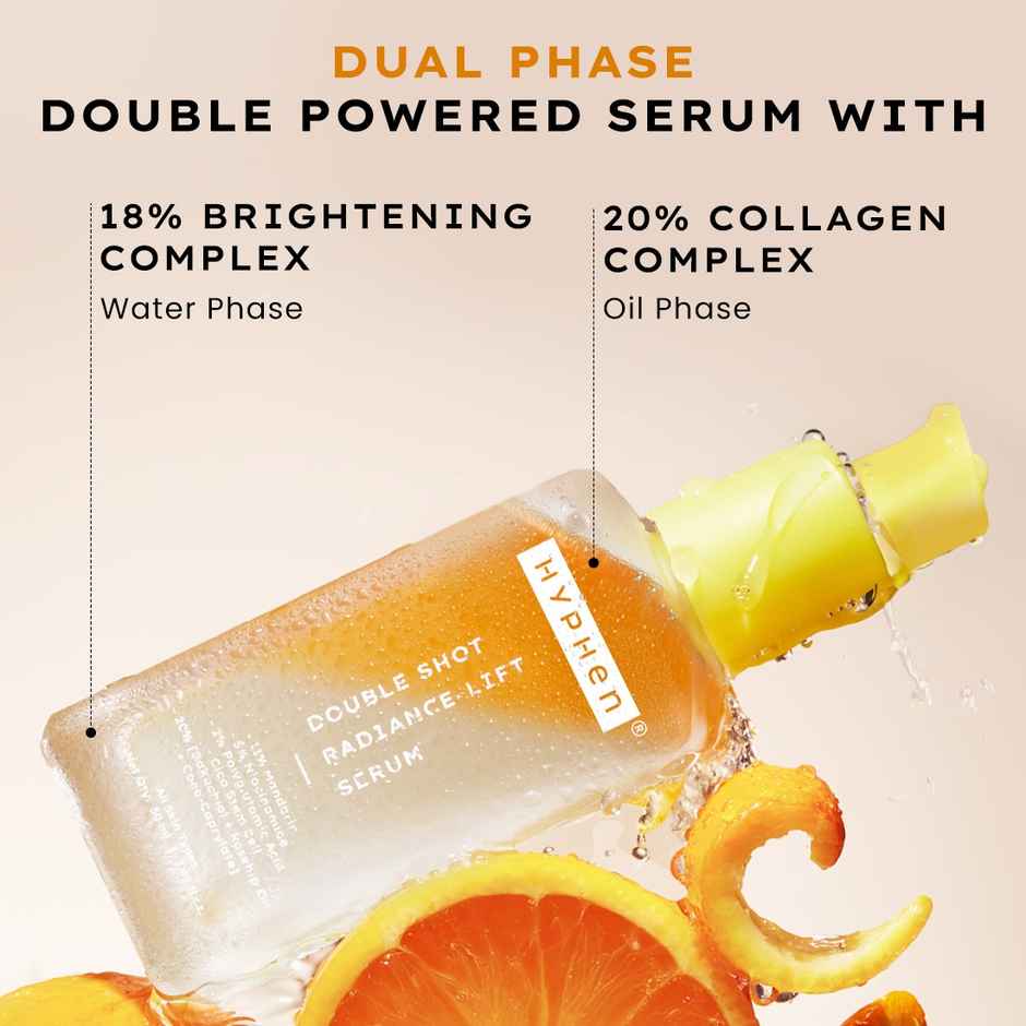 Hyphen 18% Brightening + 20% Collagen Double Shot Face Serum | 5% Niacinamide for Dark Spots