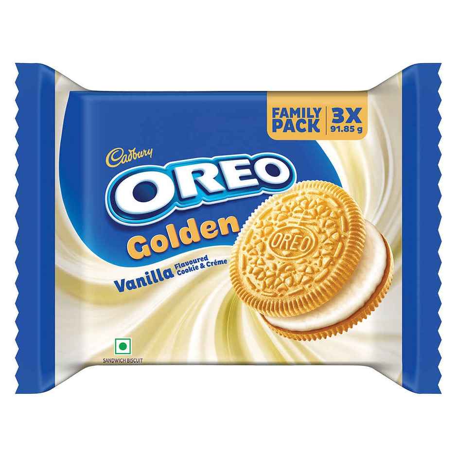 Cadbury Oreo Golden Vanilla Flavour Creme Sandwich Biscuit Family Pack