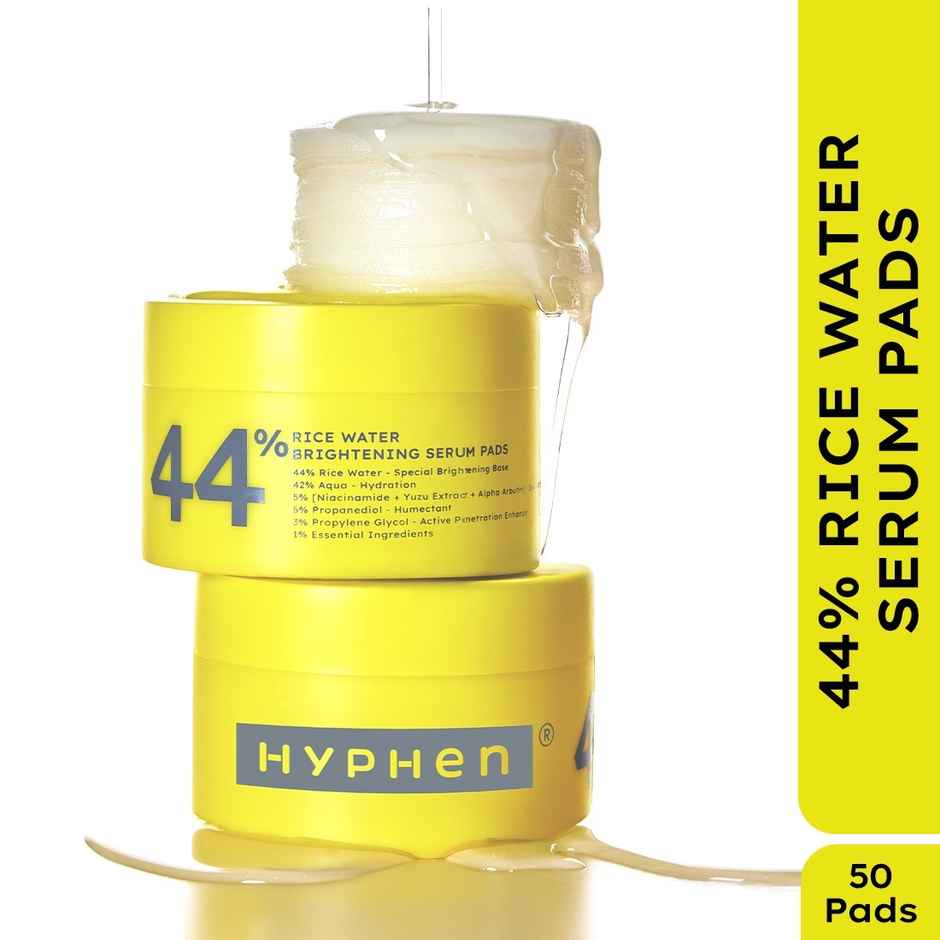 Hyphen 44% Rice Water Brightening Face Serum Pads with 5% Niacinamide Blend