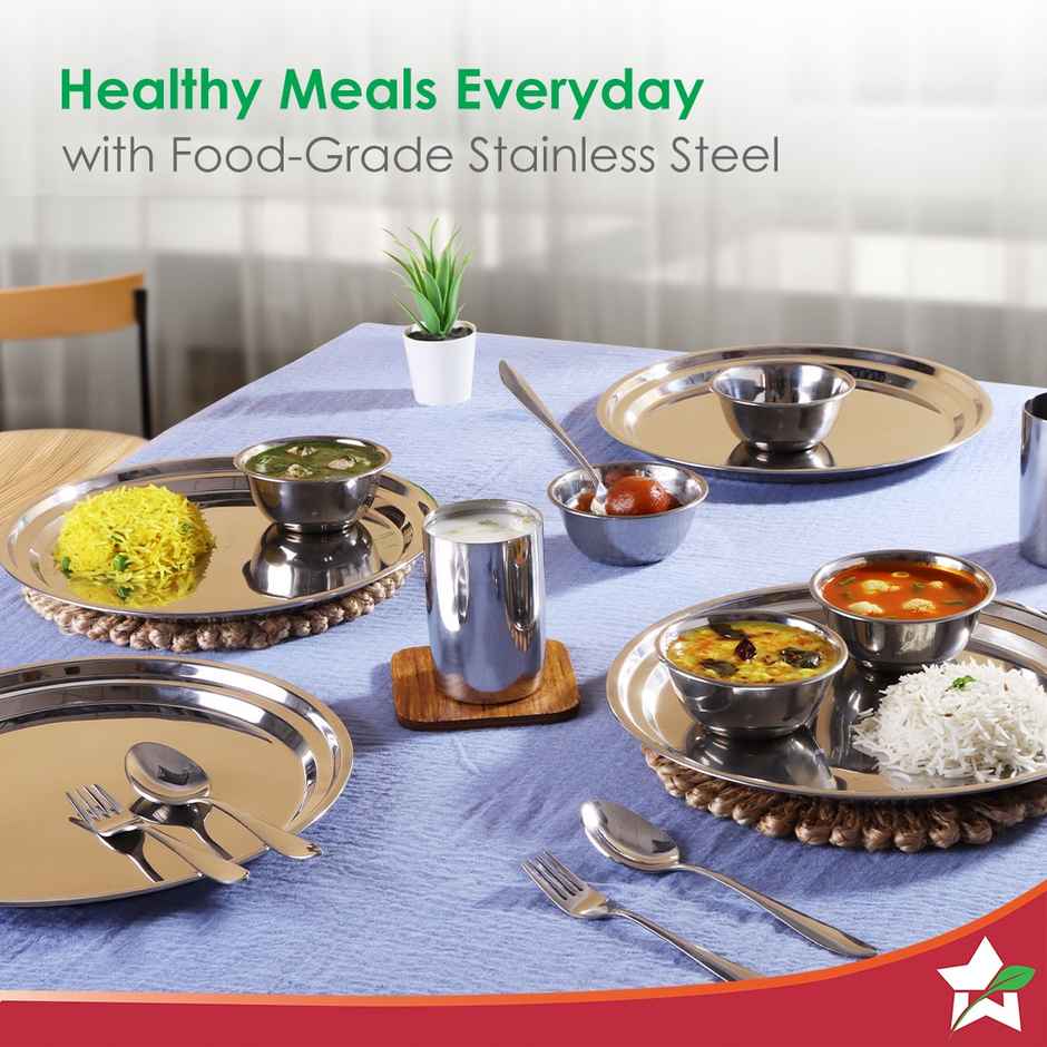 Wonderchef Venice Stainless Steel Plate Set Of 6