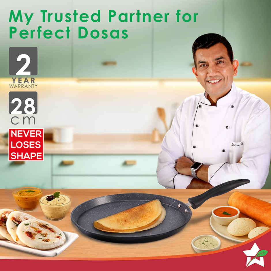 Wonderchef Duralite Die-Cast Dosa Tawa 28 Cm, Grey