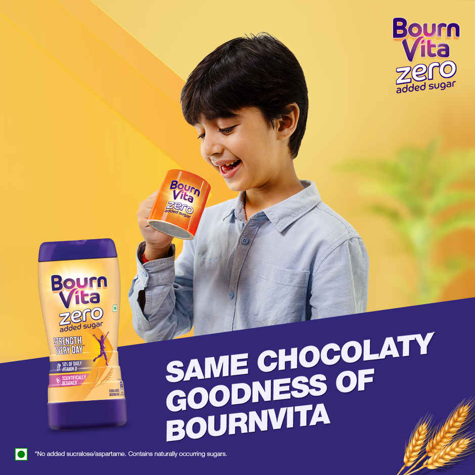 Cadbury Bournvita Zero Added Sugar Nutrition Drink Jar