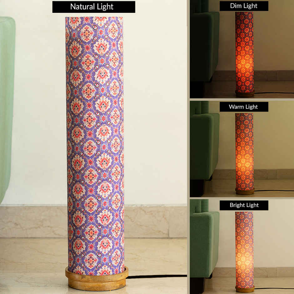 ExclusiveLane Moroccan Glow Mango Wood Floor Lamp Handcrafted - 70 cm