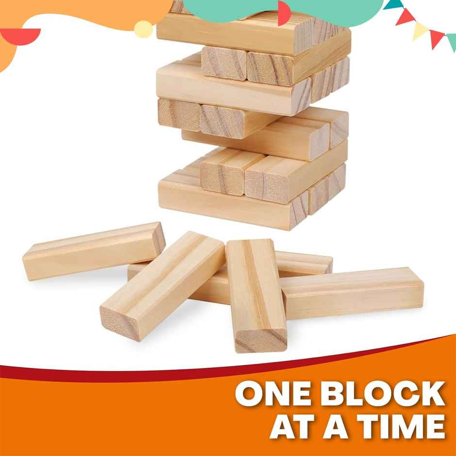 Wembley Wooden Blocks Stacking & Balancing Tower Games For Kids 54 Pcs