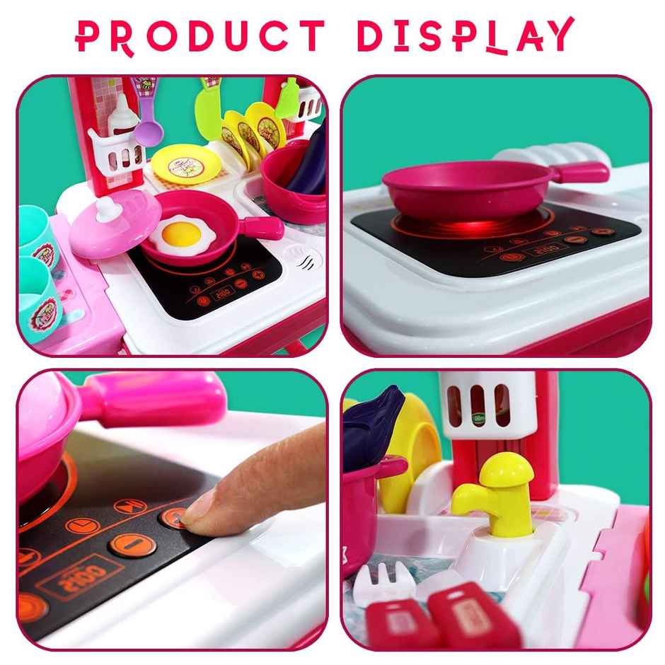 Wembley Kitchen Play Set For Kids | Big Size Cooking Set Toys Trolley | 3+ Years | Made In India
