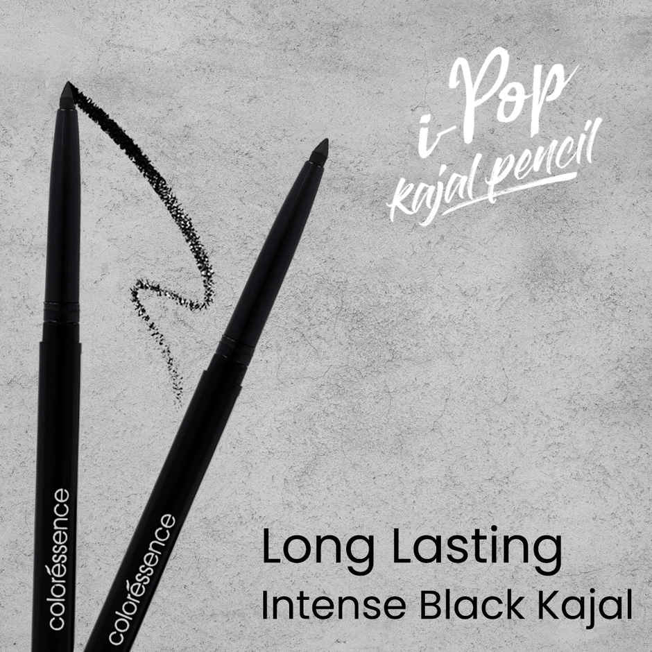 Coloressence Ipop Kajal Pencil Pack of 2 | Intense Black | Waterproof | Smudgeproof | Long Lasting