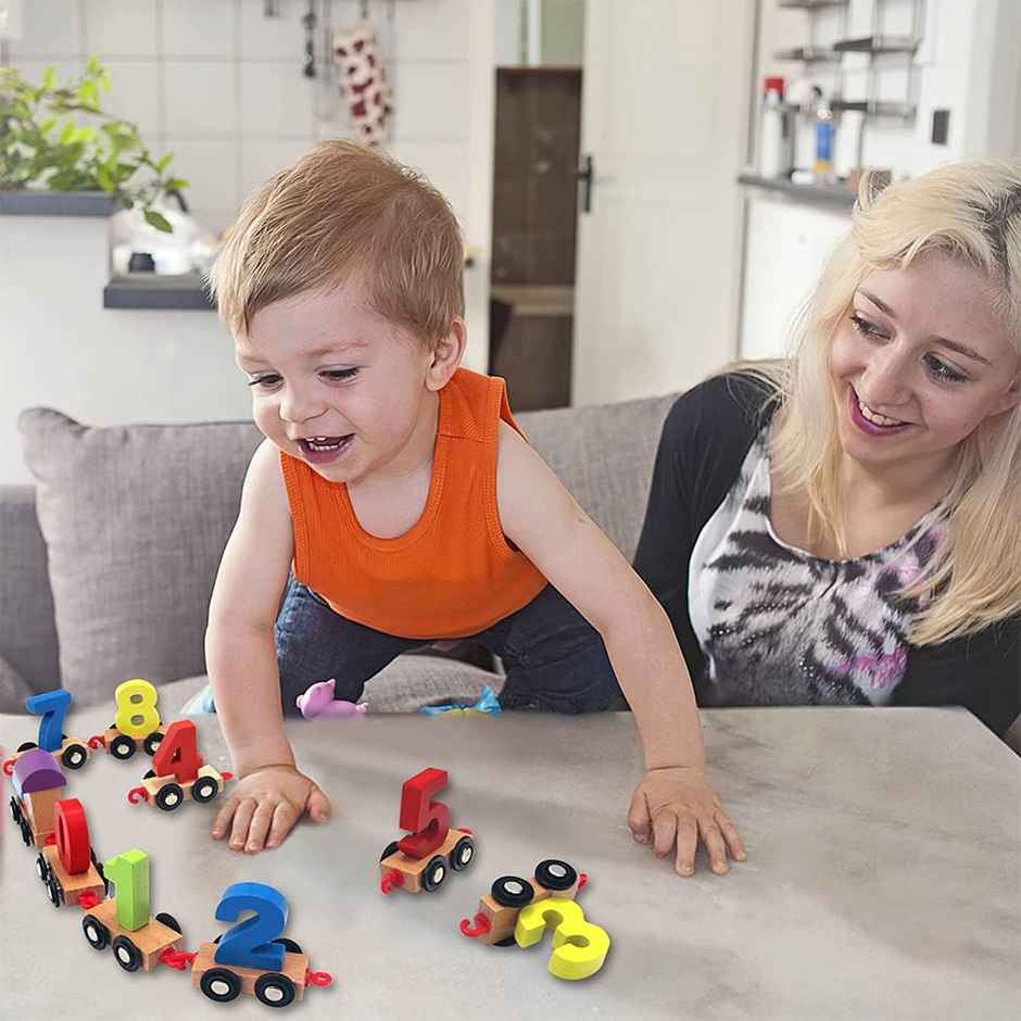 Wembley Wooden Puzzle Train Toys For Kids Set | Number For Kids Learning Educational Toys For 2 Yrs
