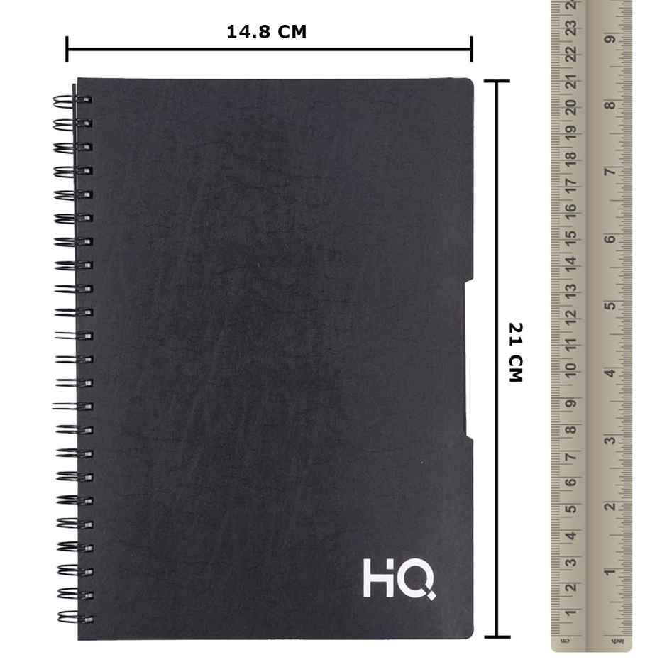 Navneet HQ | 5-Subject Book - Black with PP cover Single Line A5 Size - 14.8 cm x 21 cm 300 Pages