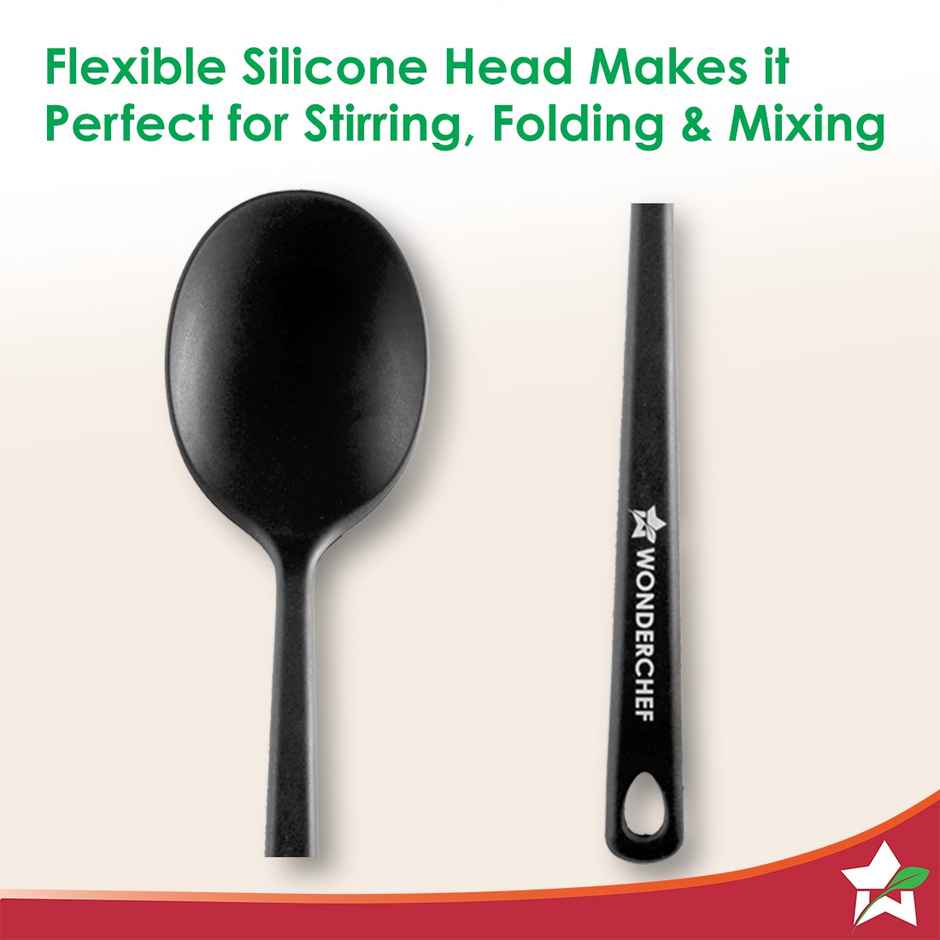 Wonderchef Waterstone Silicon Spoon Black