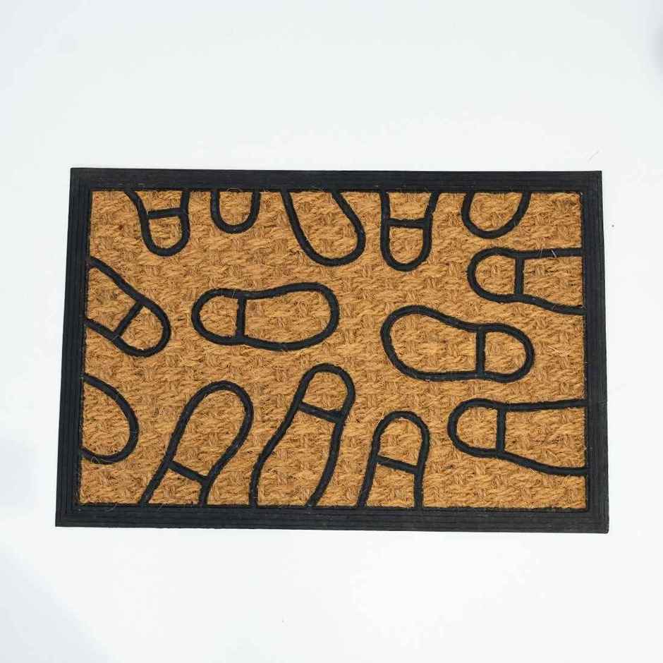 PrettyKrafts Anti-Slip Coir Doormat | Shoe Design | 40 x 60 cm | Durable & Easy to Clean