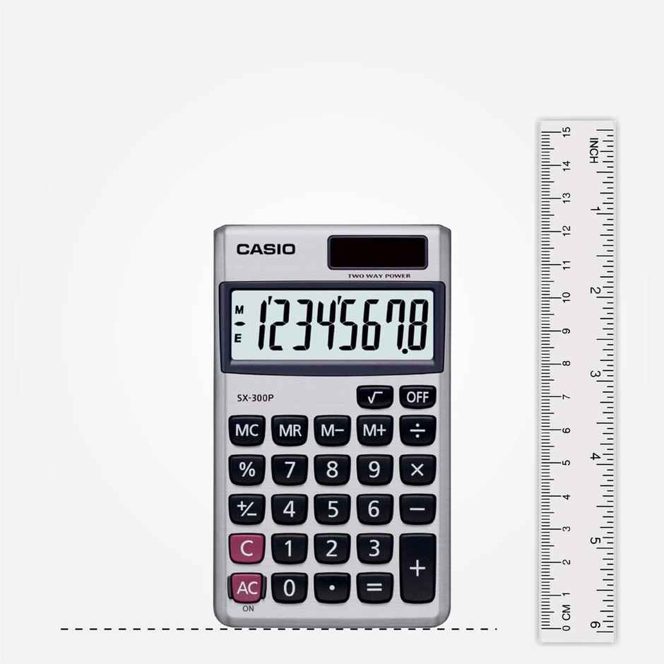 Casio SX-300P-W Portable Calculator with Metallic faceplate