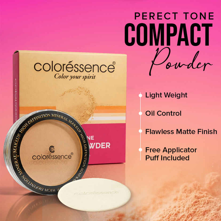 Coloressence Perfect Tone Compact Powder with Puff | Dusky | Lightweight | Long Lasting |Sweatproof