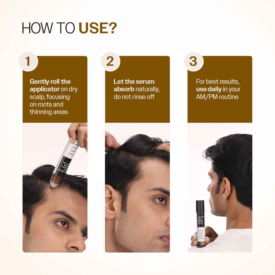 Bare Anatomy Advanced Hair Growth Serum Roll-On | Redensyl, Anagain, Rosemary, Rice Water