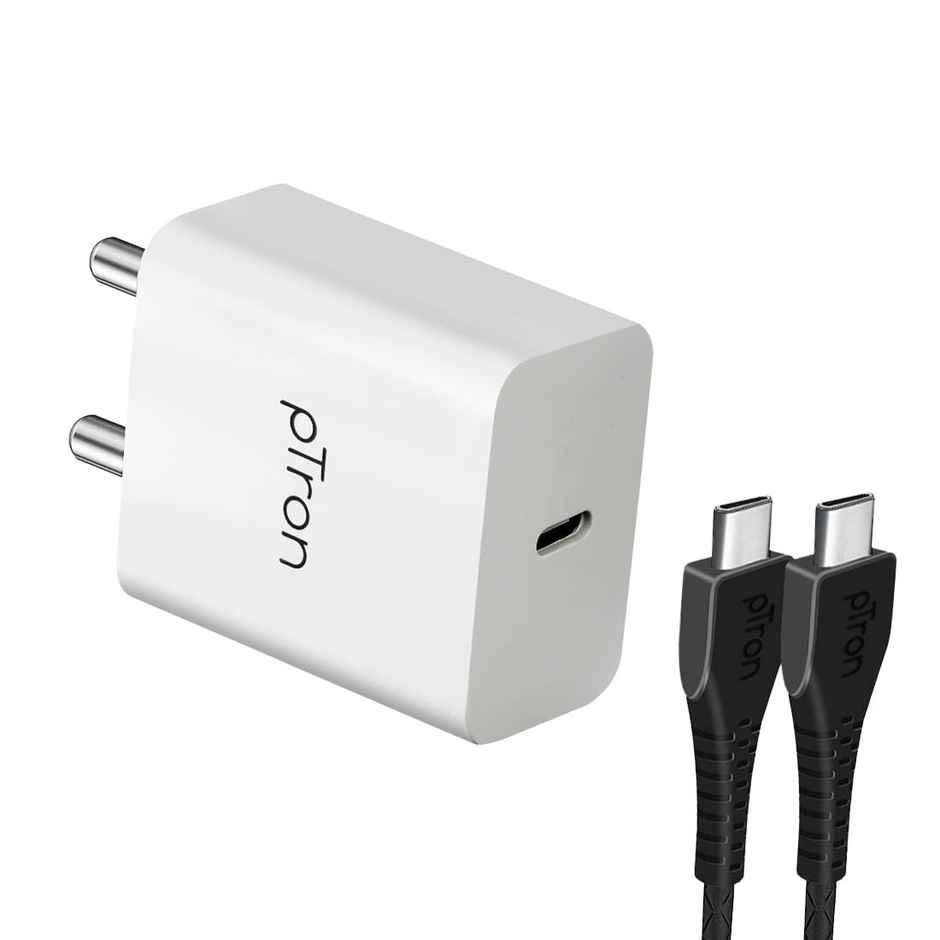 pTron Volta FC14 20W Type-C/PD Fast Charger, Compatible With iPhone & Android Smartphones - White