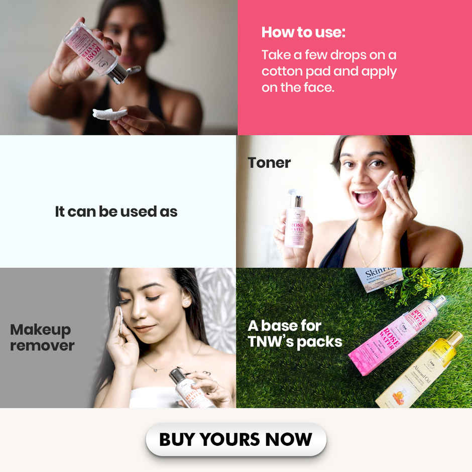 The Natural Wash Steam Distilled Rose Water for Toning & Hydrating | No Artificial Fragrance