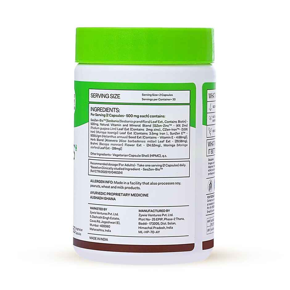 Oziva Hair Vitamins with Biotin, Iron and DHT Blocker for Hair Growth and Hairfall Control