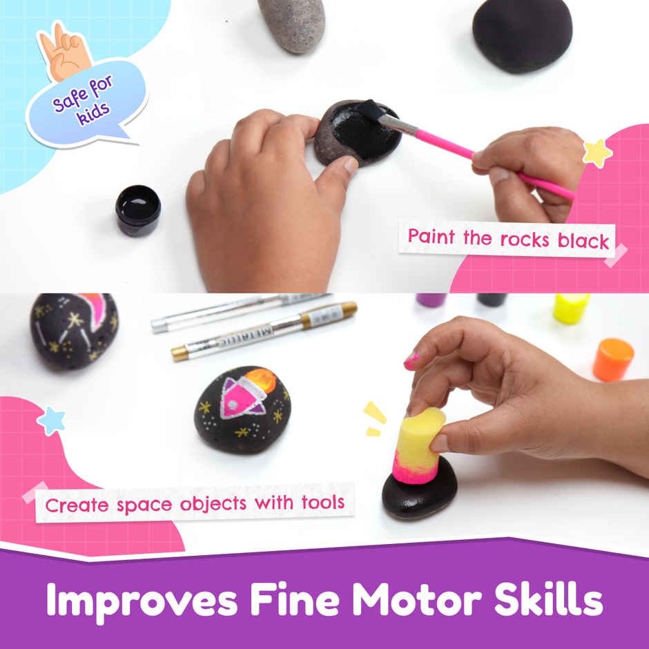 Bloomingo Rock Painting Kit - Soar Into Space | Art & Craft Kit For Ages 6+