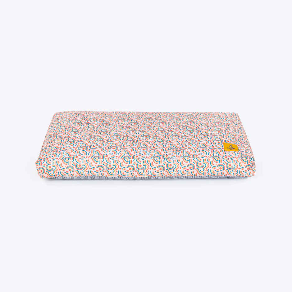 Tlc By Huft - Abstract Doodle Flat Haven Dog Bed - Beige - L