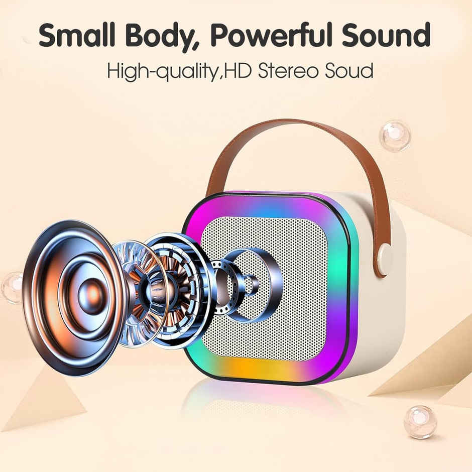 Wembley Mini Portable Bluetooth Karaoke Speaker With Wireless Microphone And Dynamic Lights