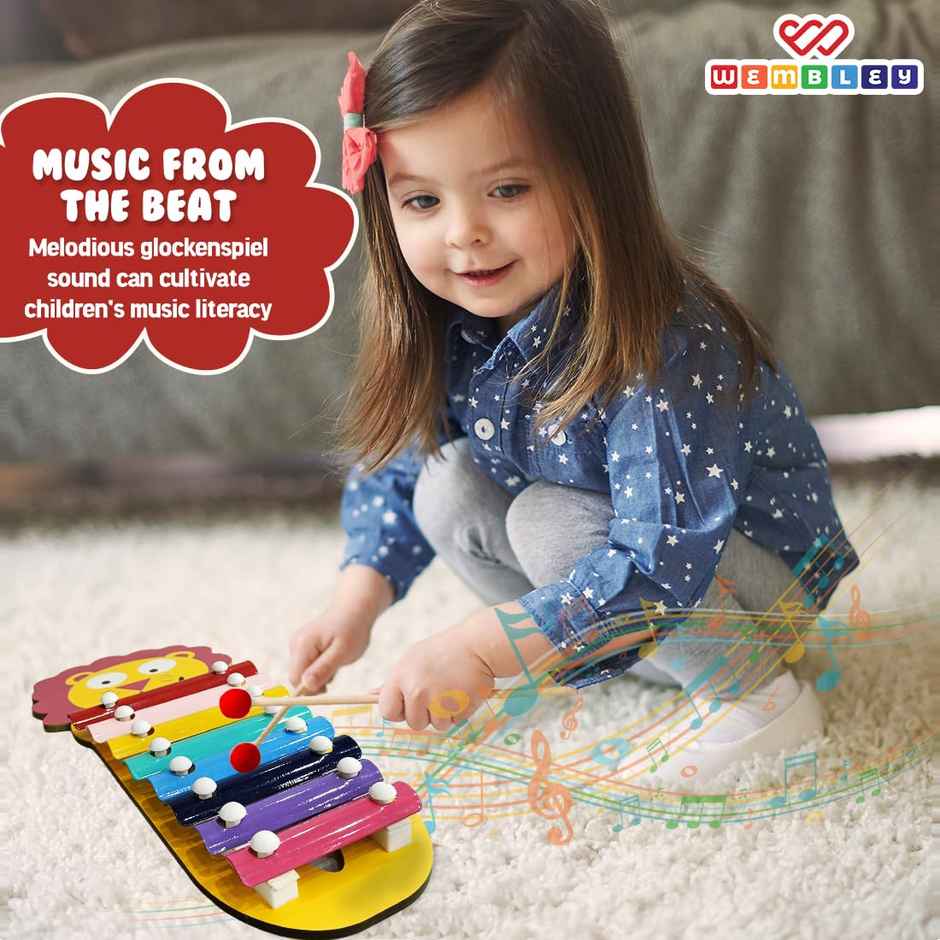 Wembley Wooden Xylophone For Kids Musical Instruments Xylophone Piano With 2 Sticks - Lion
