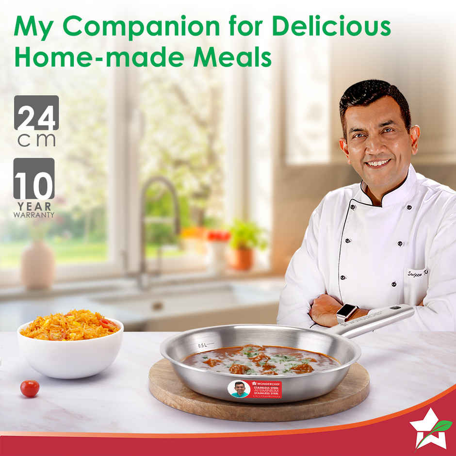 Wonderchef Stella Triply Fry Pan | 24 cm | 1.7 L | Induction Compatible