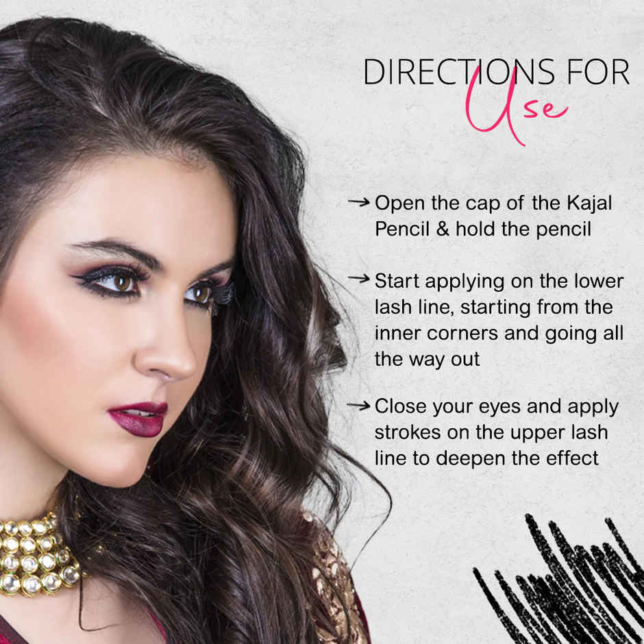 Coloressence Ipop Kajal Pencil Pack of 2 | Intense Black | Waterproof | Smudgeproof | Long Lasting