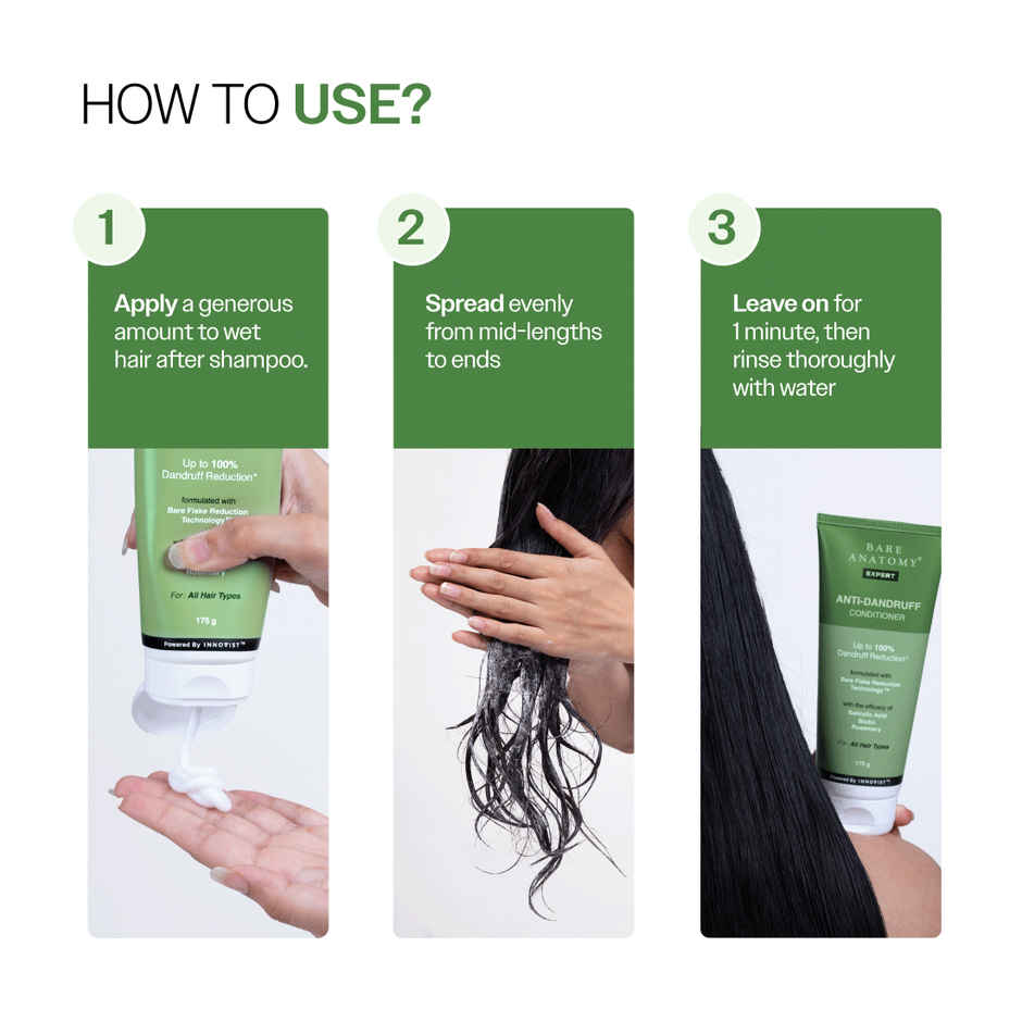 Bare Anatomy Anti-Dandruff Conditioner with Rosemary & Biotin | Moisturizes & Reduces Frizz