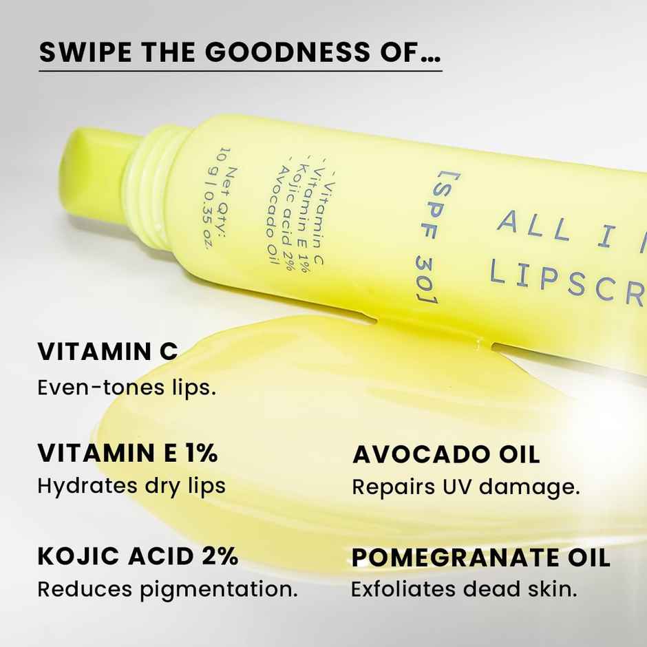 Hyphen All I Need Lipscreen Lip Balm with SPF 30 & 2% Kojic Acid for Moisturizing