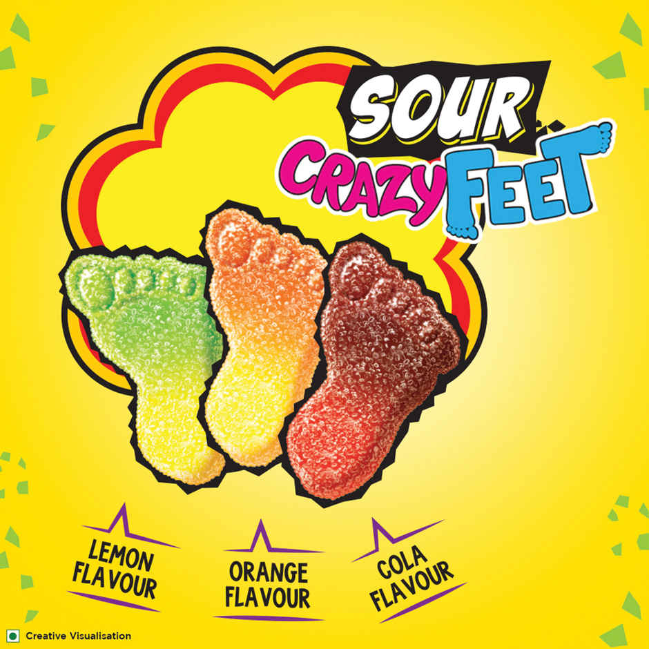 Chupa Chups Sour Crazy Feet Assorted Flavour Soft Candy Combo 
