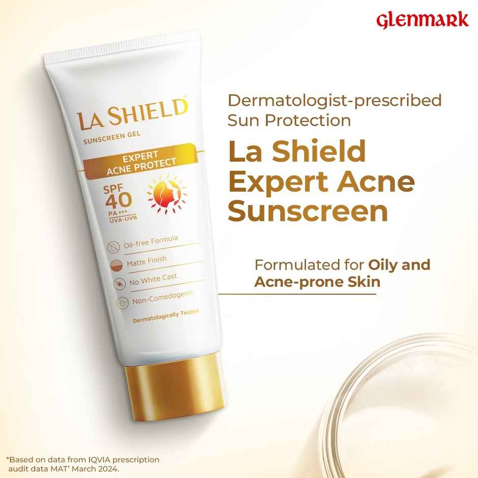 La Shield SPF 40+ & PA+++ Anti Acne Sunscreen Gel