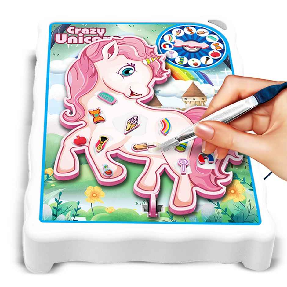 Wembley Crazy Unicorn Operation Game Board with Stickers The Objects Interactive Activity Toy