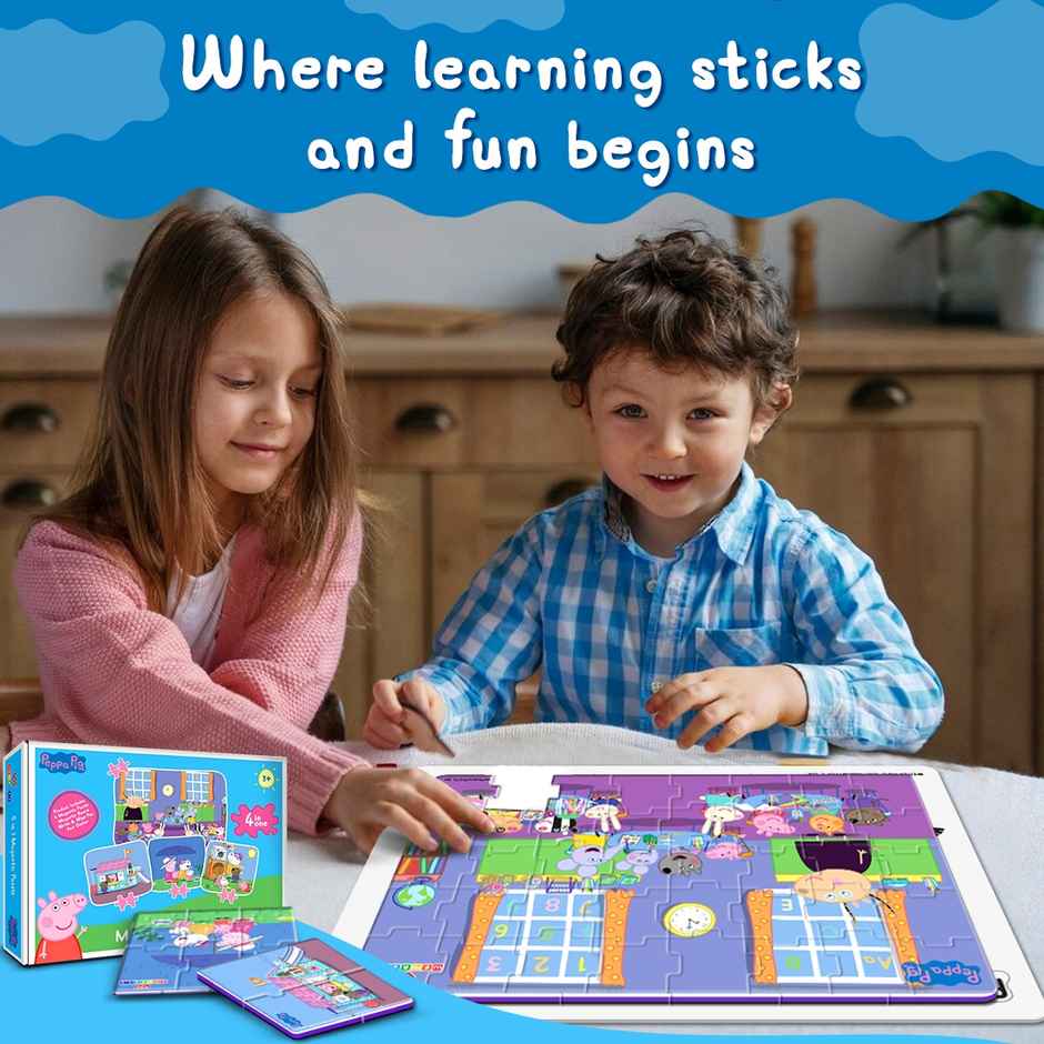 Wembley Peppa Pig - 4 in 1 Jigsaw Magnetic Puzzle for Kids Learning DIY Creative Activity Set