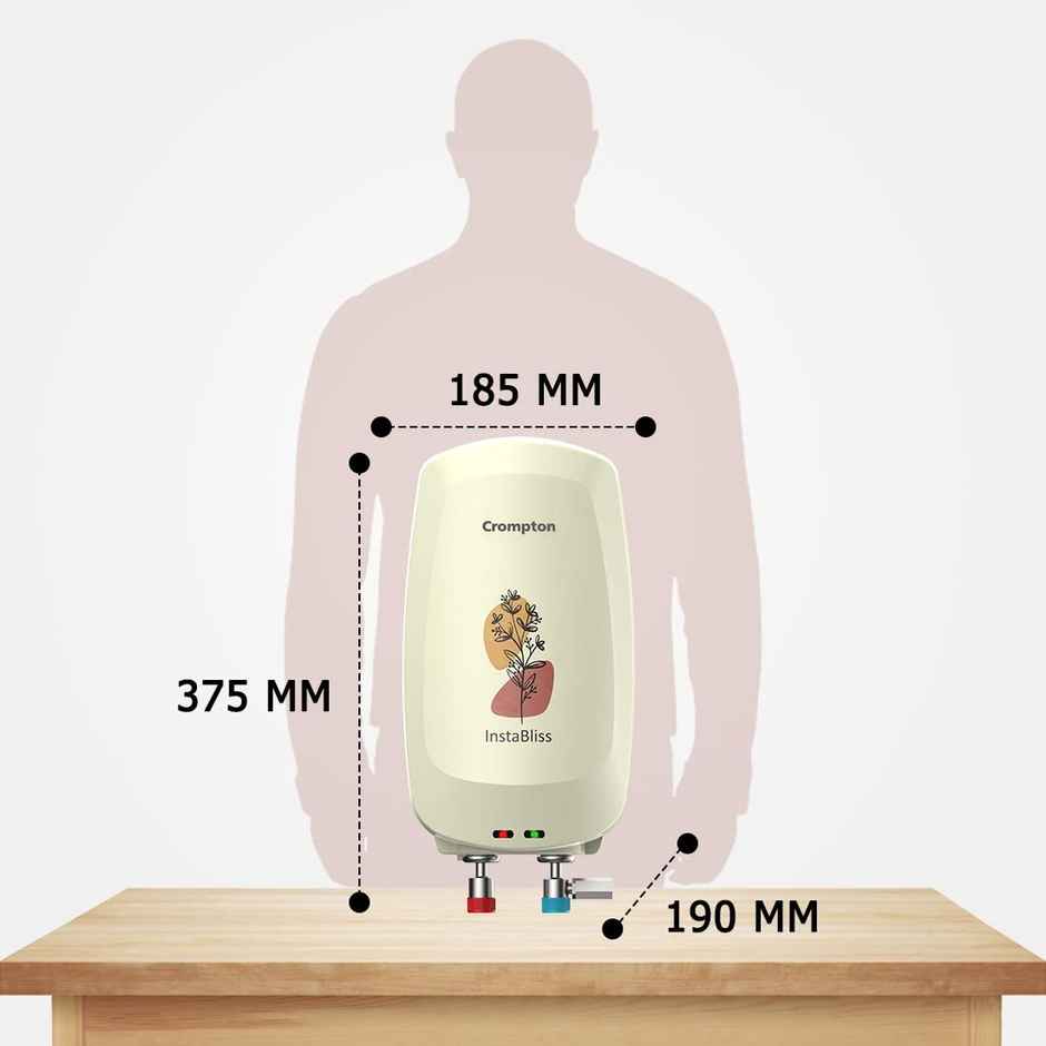 Crompton InstaBliss 3-L Instant Water Heater (Geyser) with Advanced 4 Level Safety (Ivory)