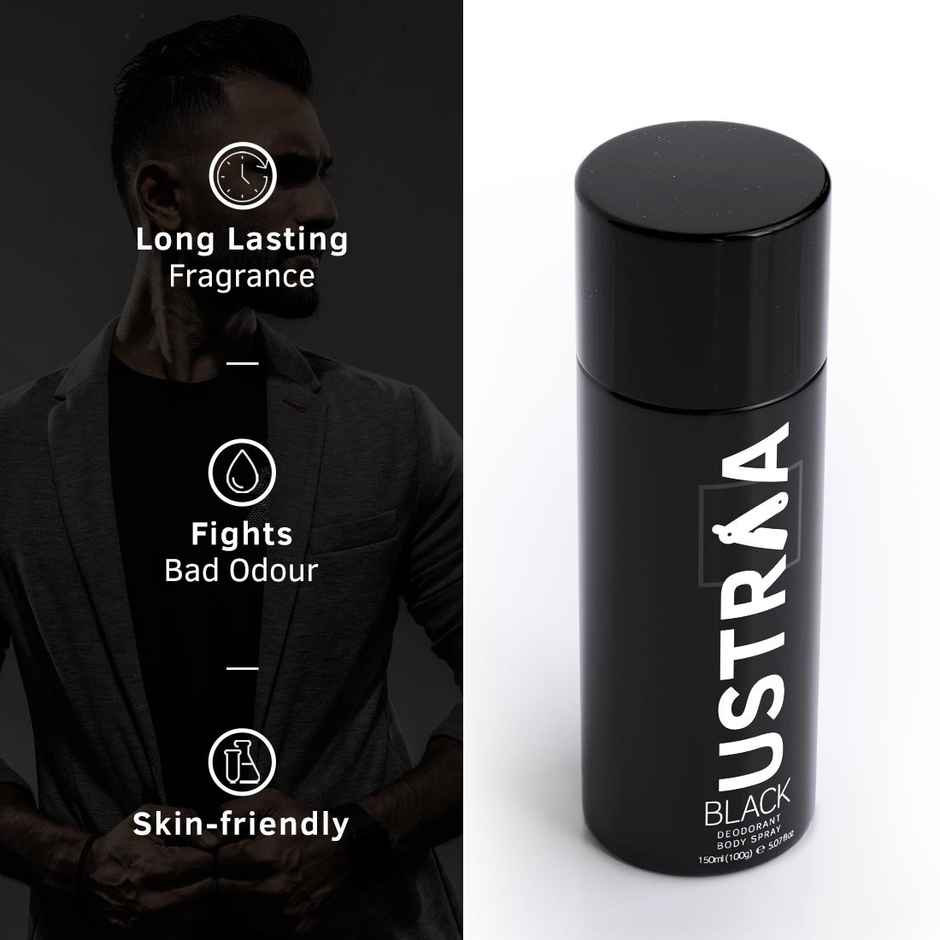 Ustraa Black Deodorant Body Spray