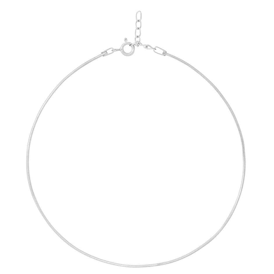 Zavya SolidRhodium Plated 925 Sterling Silver Chain Anklet